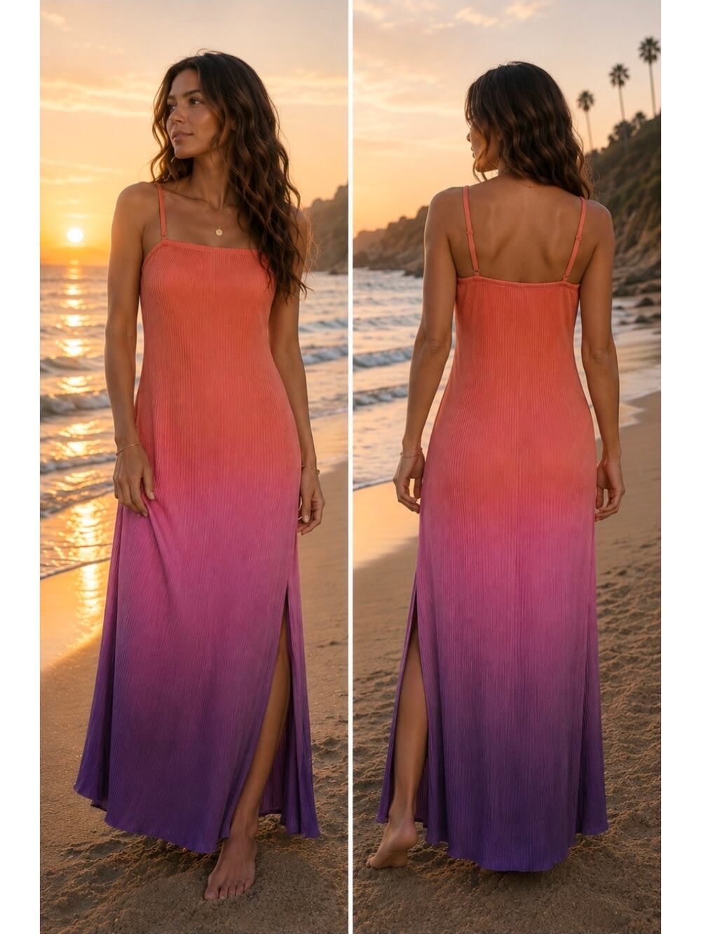 NWT NO BOUNDARIES OMBRÉ PLISSÉ MAXI TUBE DRESS ♡SIZE M♡